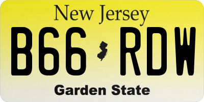 NJ license plate B66RDW