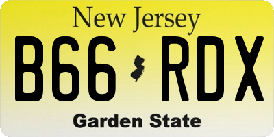 NJ license plate B66RDX