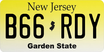 NJ license plate B66RDY
