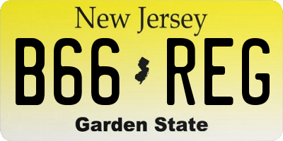 NJ license plate B66REG