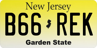 NJ license plate B66REK