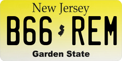 NJ license plate B66REM