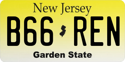 NJ license plate B66REN
