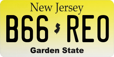 NJ license plate B66REO