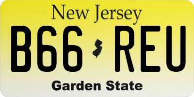 NJ license plate B66REU