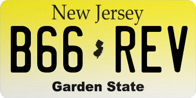 NJ license plate B66REV