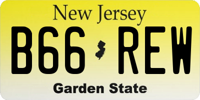 NJ license plate B66REW