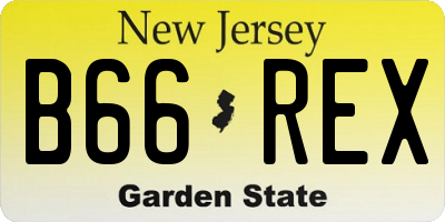 NJ license plate B66REX