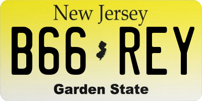 NJ license plate B66REY