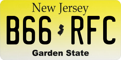 NJ license plate B66RFC