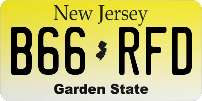 NJ license plate B66RFD