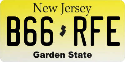 NJ license plate B66RFE