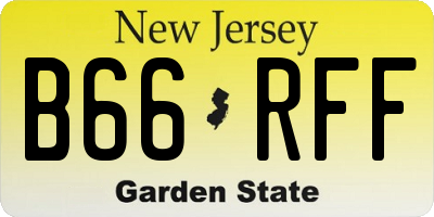 NJ license plate B66RFF