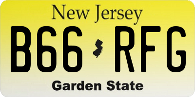 NJ license plate B66RFG