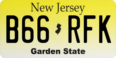 NJ license plate B66RFK