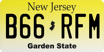 NJ license plate B66RFM