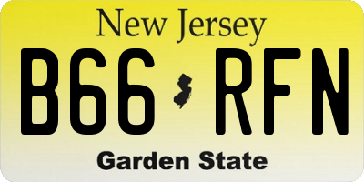 NJ license plate B66RFN