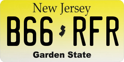 NJ license plate B66RFR