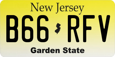 NJ license plate B66RFV