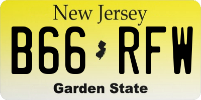 NJ license plate B66RFW