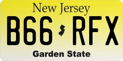 NJ license plate B66RFX