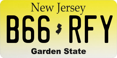 NJ license plate B66RFY