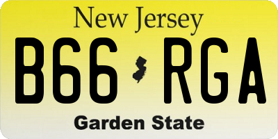 NJ license plate B66RGA