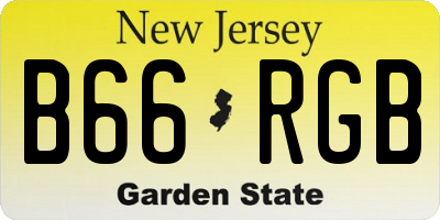 NJ license plate B66RGB