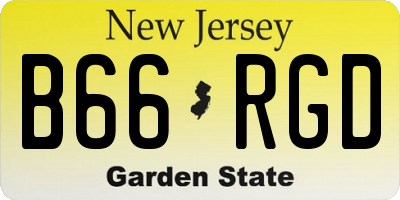 NJ license plate B66RGD
