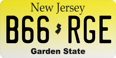 NJ license plate B66RGE