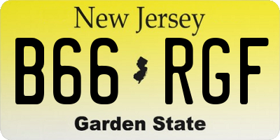 NJ license plate B66RGF