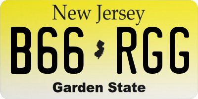 NJ license plate B66RGG