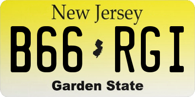 NJ license plate B66RGI