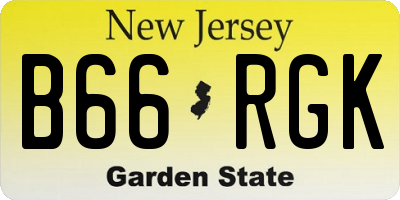 NJ license plate B66RGK