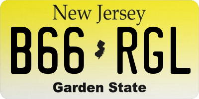 NJ license plate B66RGL