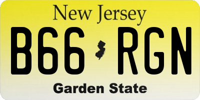 NJ license plate B66RGN