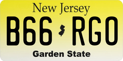 NJ license plate B66RGO