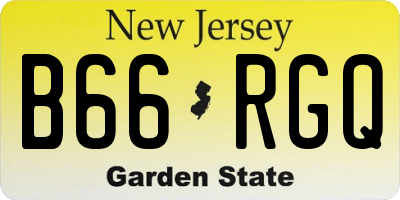 NJ license plate B66RGQ