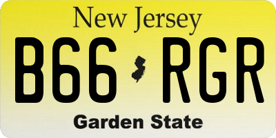 NJ license plate B66RGR