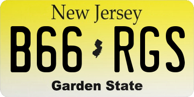 NJ license plate B66RGS