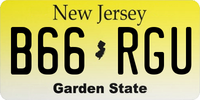 NJ license plate B66RGU