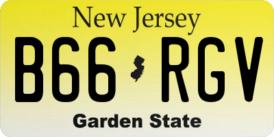 NJ license plate B66RGV