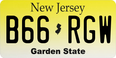 NJ license plate B66RGW
