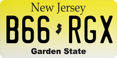 NJ license plate B66RGX