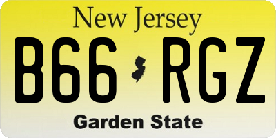 NJ license plate B66RGZ