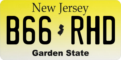 NJ license plate B66RHD