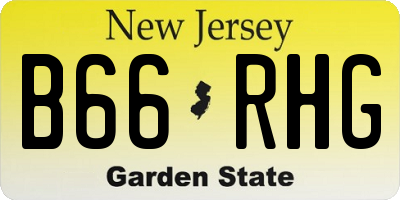 NJ license plate B66RHG