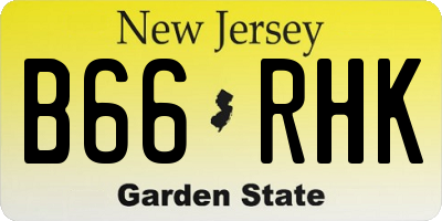 NJ license plate B66RHK