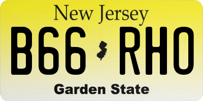 NJ license plate B66RHO