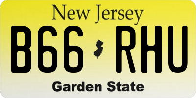 NJ license plate B66RHU
